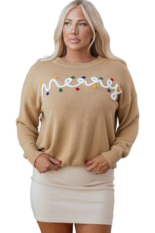 Christmas Merry Dot Dolman Sleeve Sweater