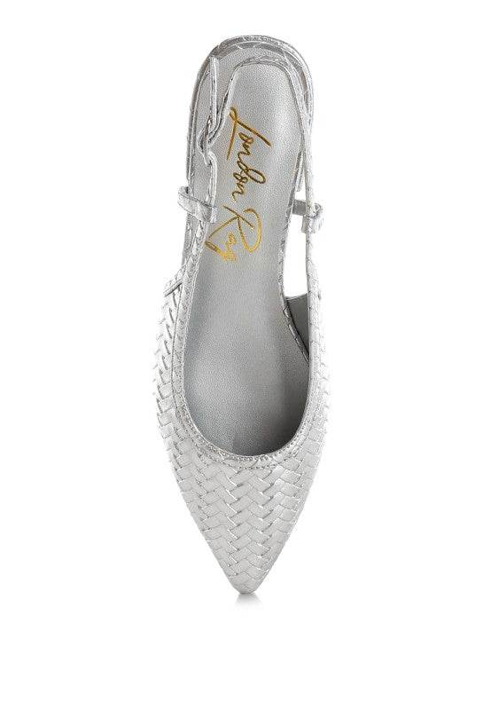 Kurina Metallic Woven Slingback Sandals