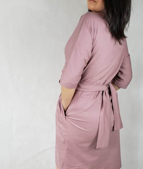 Gray Dress jacket 3/4 sleeve ties in front with po