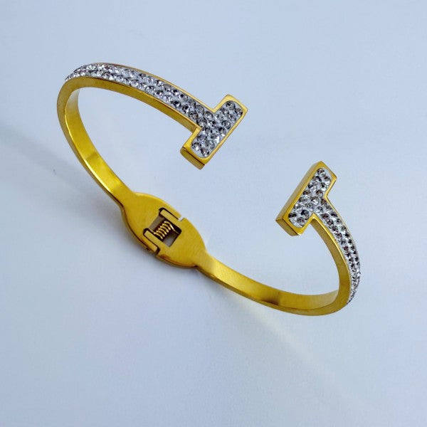 Stainless Steel Spring Open Cuff Bracelet