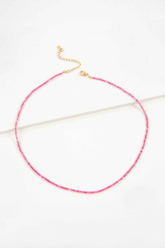 Fuchsia Bead Necklace