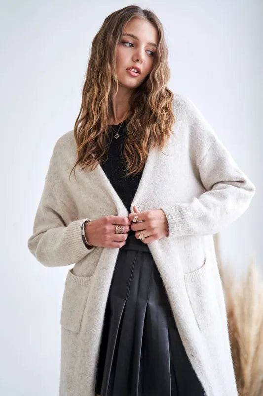 ADORA 2tone Sweater Open Cardigan