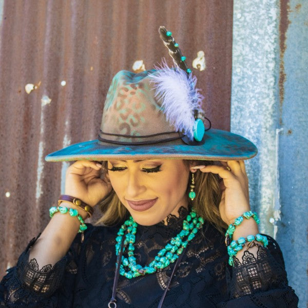 xxTurquoise Blue Melon Beaded Stretch Bracelet