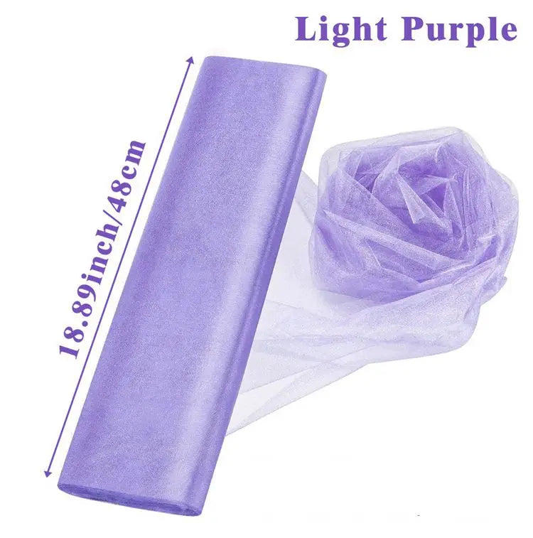 5/10m Wedding Decoration Tulle Roll Crystal Organza Sheer Fabric For Wedding Birthday Party Backdrop Weeding Chair Sashes Decor