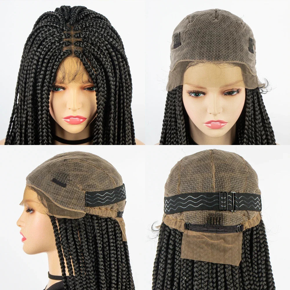Double Full Lace Knotless Box & Cornrow Braids Wig
