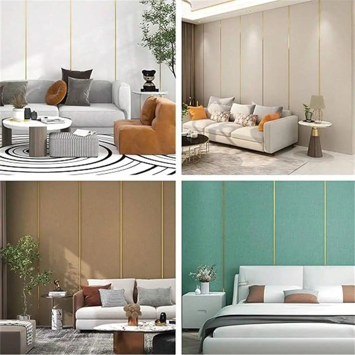 1 Roll Gold PVC Decoration Line Wall Sticker, Self-Adhesive,Decorative Strip Peel And Stick Molding Trim,Suitable For  Living