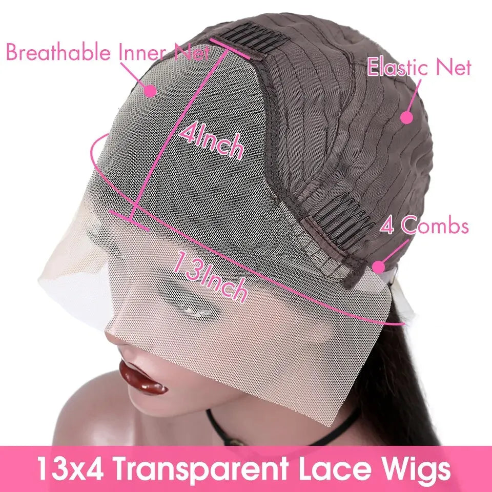 12"-30" Long Kinky Curly Lace Front Wig | 150% Density | Brazilian Remy Human Hair | 4x4 Lace Closure | Pre-Plucked