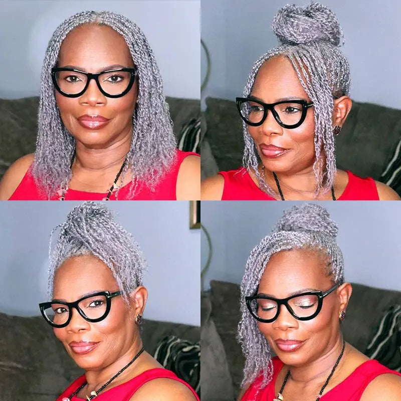 Brazilian Grey Kinky Curly Bulk Human Hair | Remy Hair Extensions | Dreadlock Braiding Hair | 50g/Pack