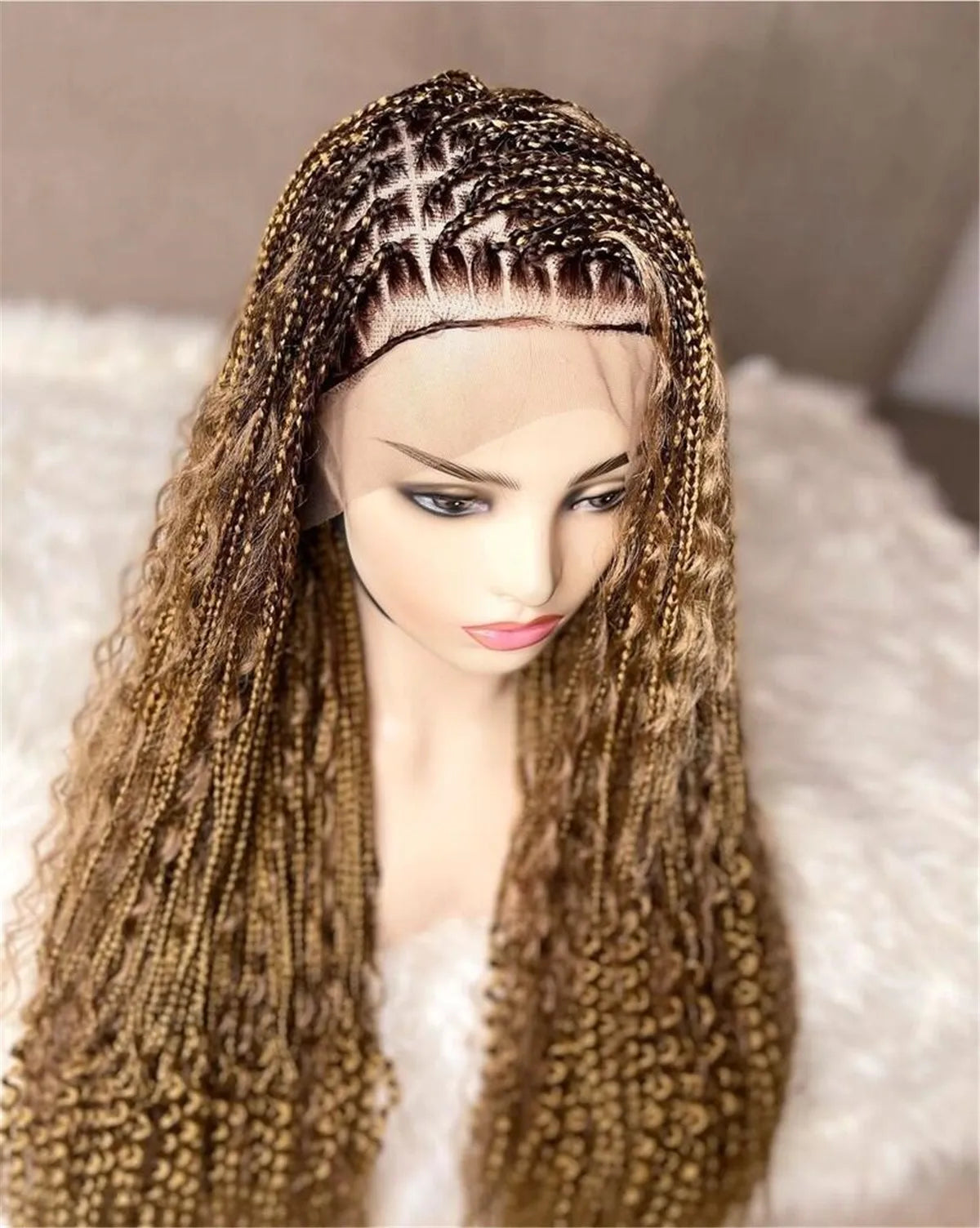 Boho Goddess Locs Wig | Ombre Box Braids | Full Lace Front | Baby Hair | Synthetic Hair