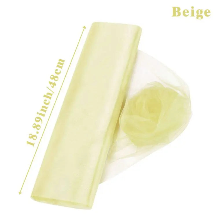 5/10m Wedding Decoration Tulle Roll Crystal Organza Sheer Fabric For Wedding Birthday Party Backdrop Weeding Chair Sashes Decor