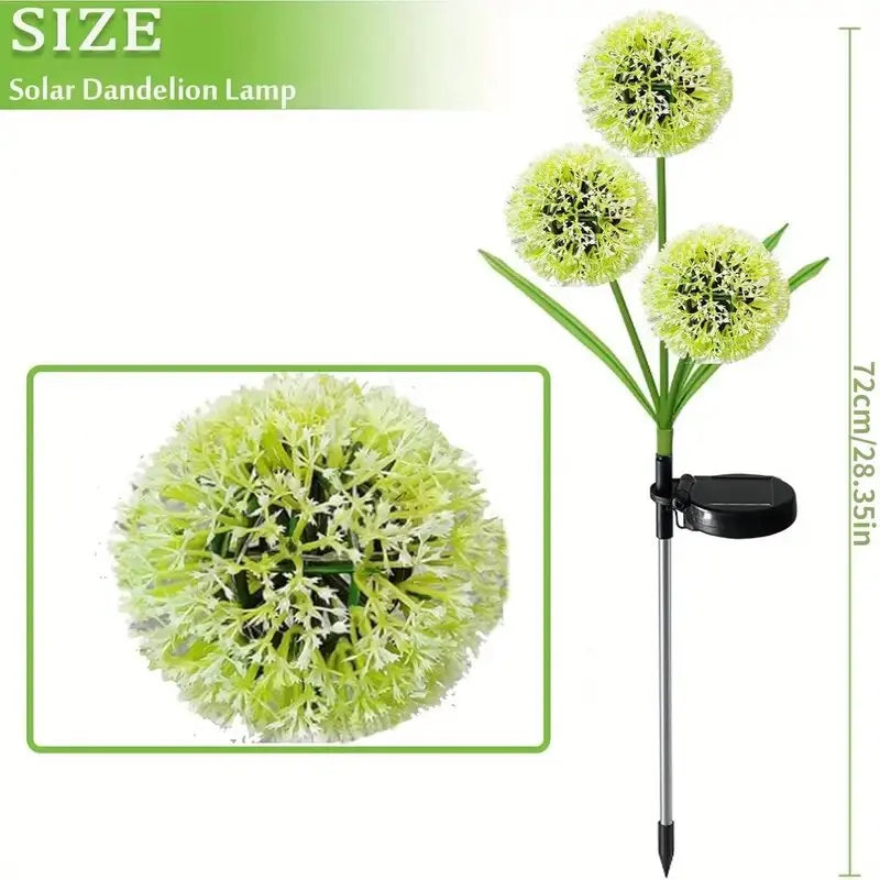 1pc Solar Dandelion LED Lawn Light,3-Head 2 Modes Decoration Lighting,Outdoor Landscape Lights For Garden,Yards,Lawns,Walkways