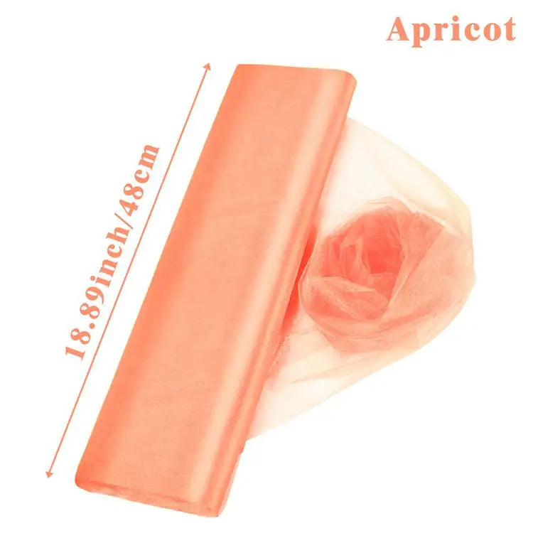 5/10m Wedding Decoration Tulle Roll Crystal Organza Sheer Fabric For Wedding Birthday Party Backdrop Weeding Chair Sashes Decor
