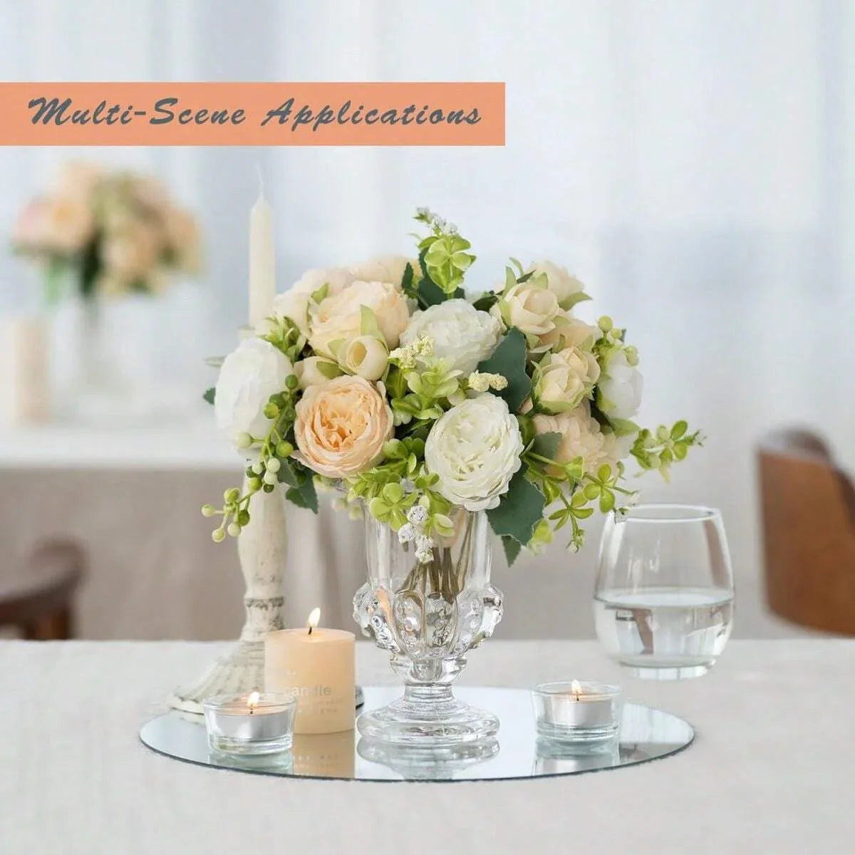 6PCS Acrylic Round Mirrors For Centerpieces Circle Mirrors Candle Plates For Wall Wedding Table Centerpieces Round Mirror Tray
