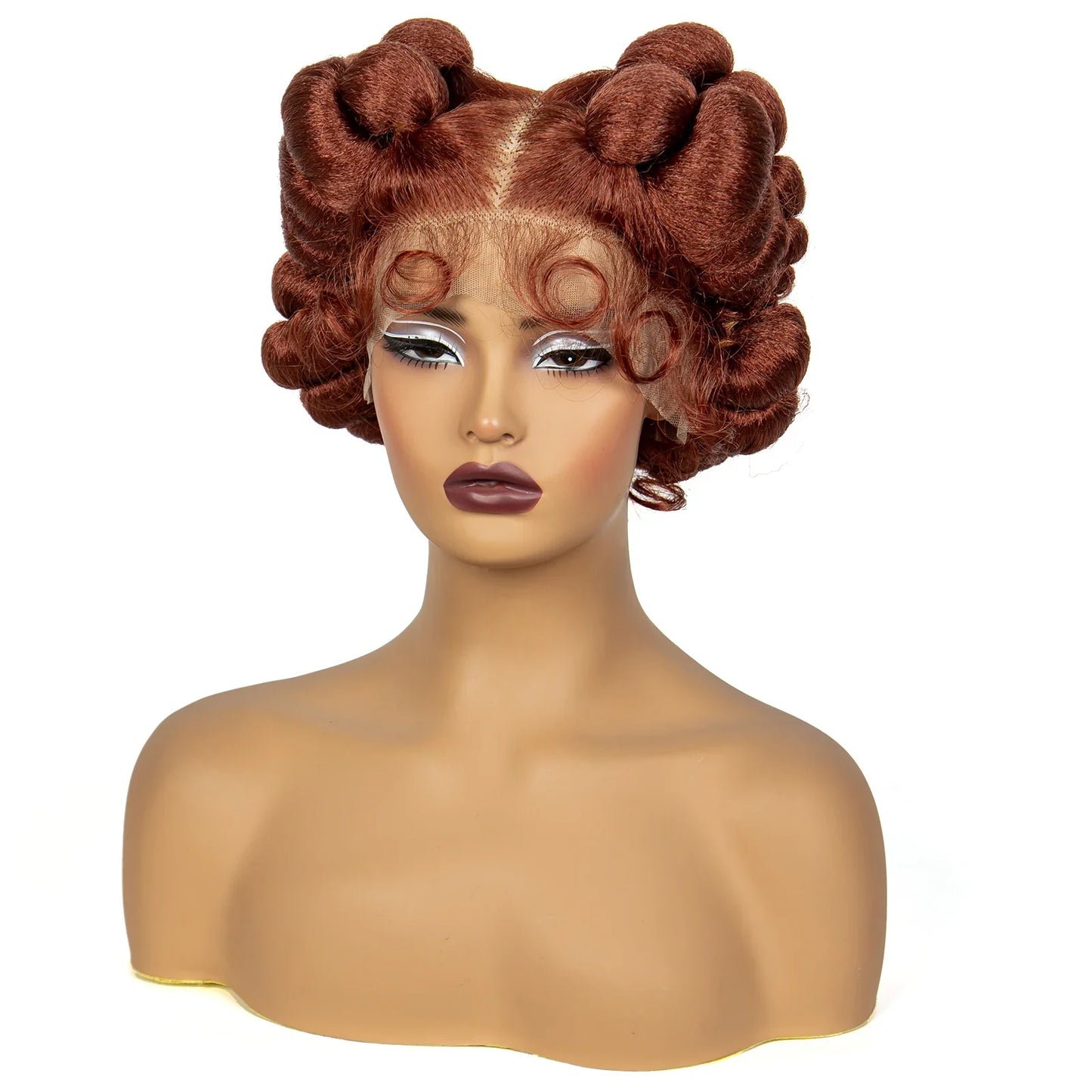 613 Blonde Short Cute Handmade Bantu Knotless Braided Wig | Full Lace Synthetic Wig for Black Women