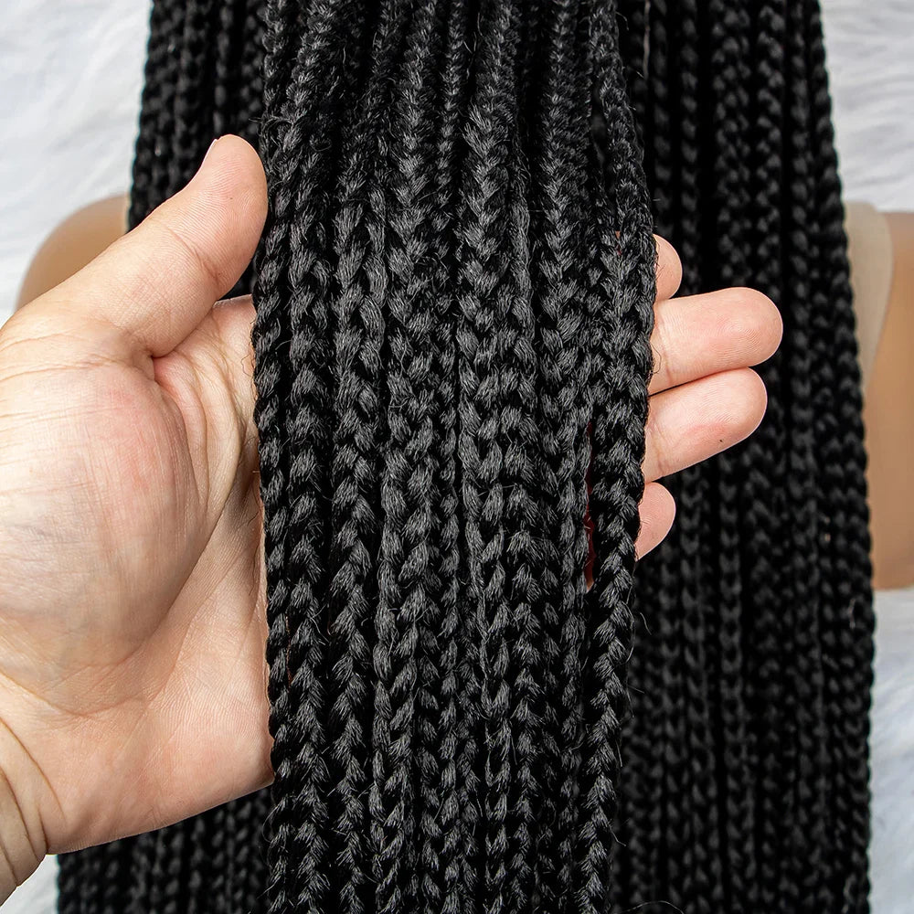 13x6 Lace Front Knotless Box Braided Wig with Baby Hair | Trendy Synthetic Braids Wig for Black Women