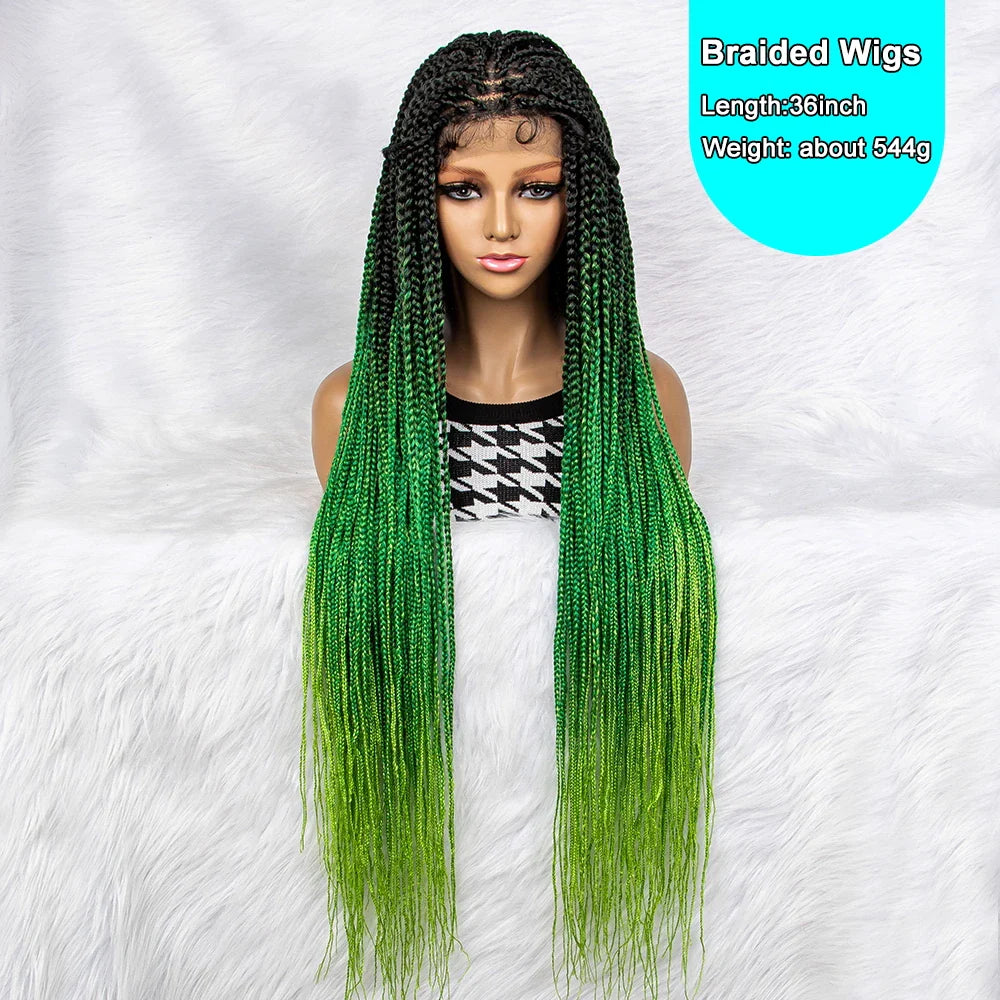 Gradient Color Knotless Box Braids Wig | 9x6 Lace Front