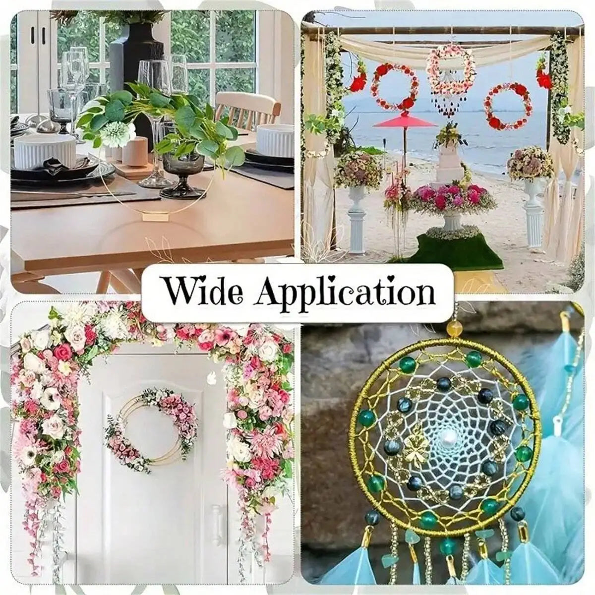 1pc/5pcs /10pcs 2 Sizes Wreath  Gold Hoop Rings For DIY Floral Wedding Decorations,Dream CatcherAnd Wall Hanging Crafts