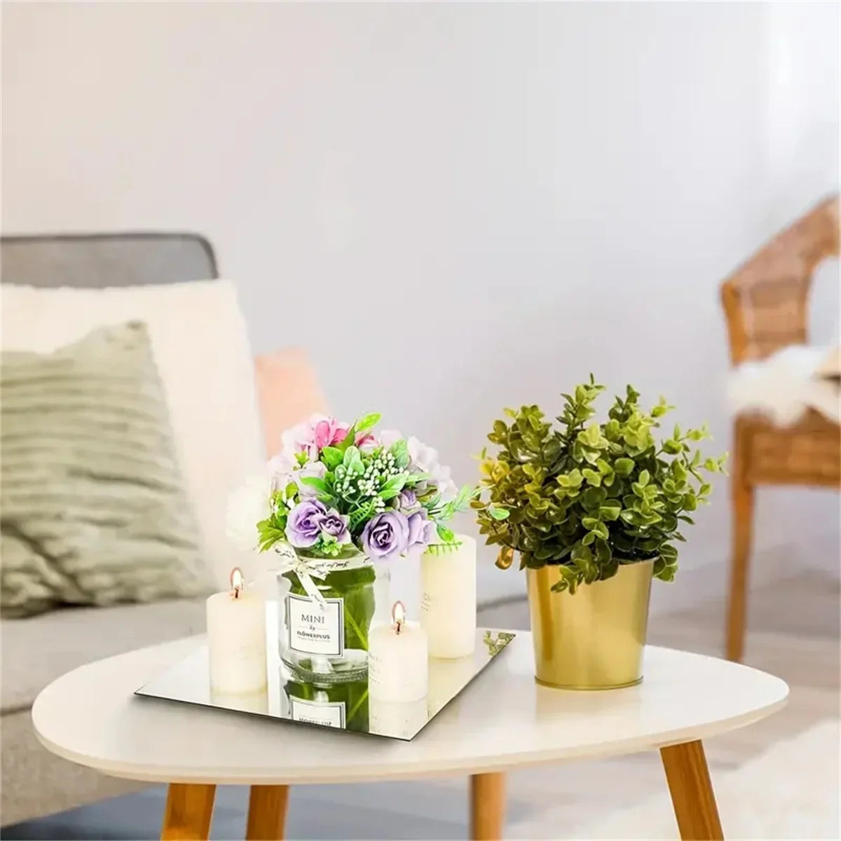 1/3/5pcs Elegant Acrylic Square Mirror Tray Set - 8inch Perfect for Weddings, Showers & Birthdays - Ideal Table Centerpiece & D