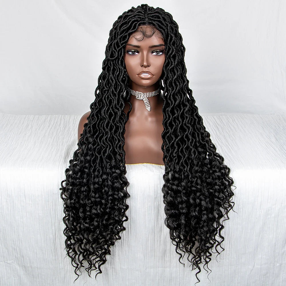Goddess Locs & Passion Twist Braids Wig | Full Lace | Knotless | Boho Style