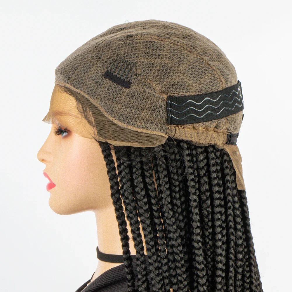Double Full Lace Knotless Box & Cornrow Braids Wig