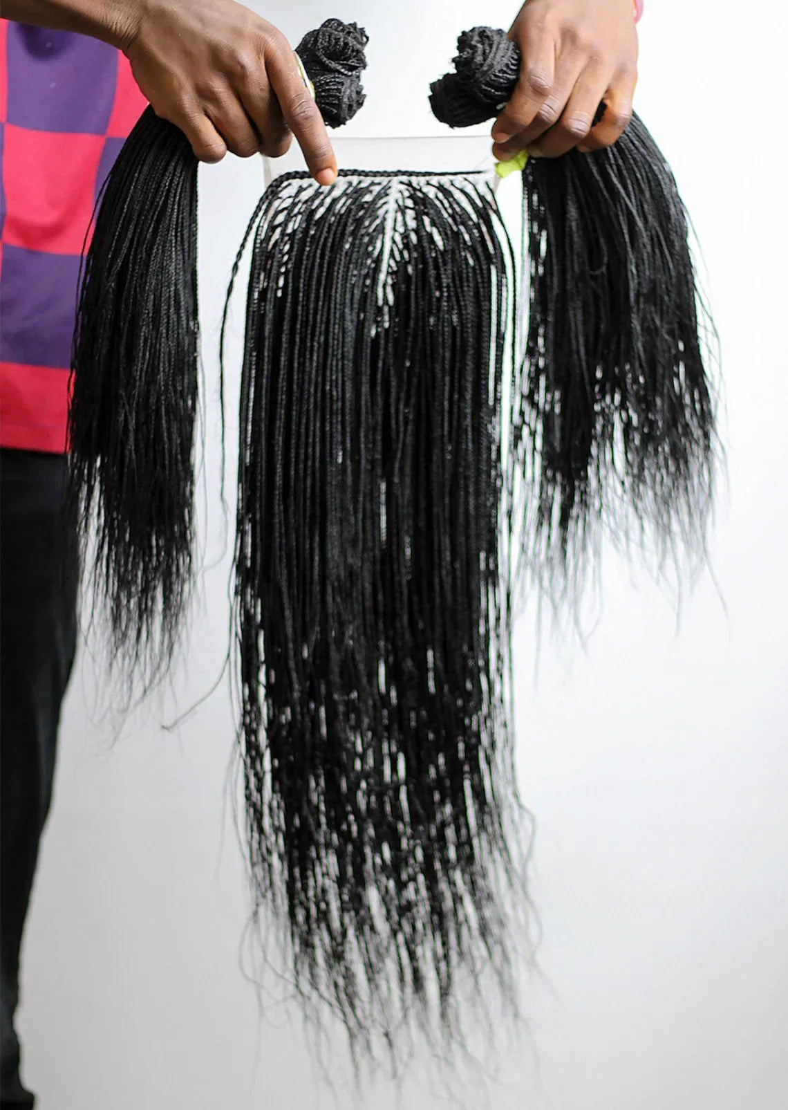 Micro Braids Sew-In Bundles - Black Ombre Braiding Hair for Lace Wigs - 60 Strands/Pack