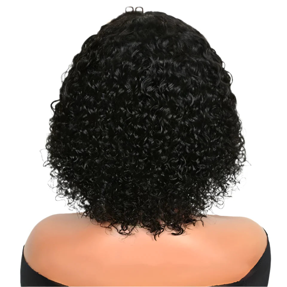 Ombre 99J & Blonde Jerry Curly Bob Wig with Bangs | Glueless "Wear to Go" Human Hair