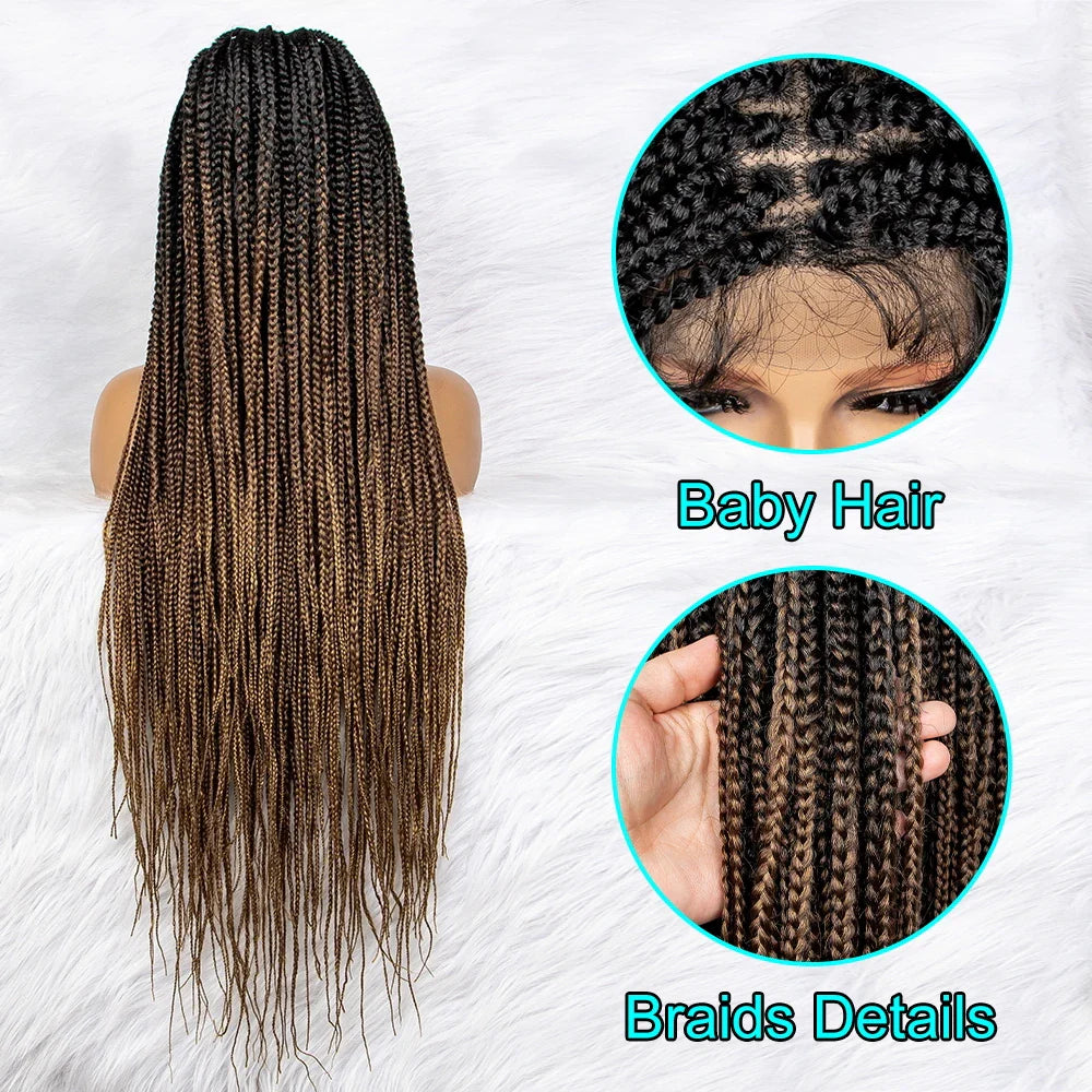 Gradient Color Knotless Box Braids Wig | 9x6 Lace Front