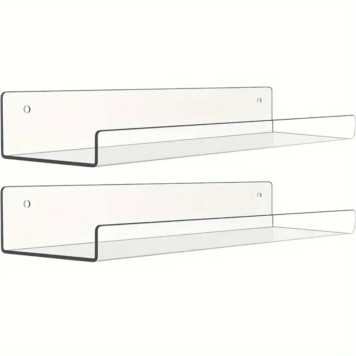 1/2pcs 11.8inch Clear Acrylic Shelves, Wall Mounted Storage for Kitchen, Bathroom, Office - Home Organization and Decor