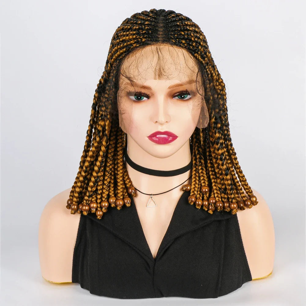 KIMA Beaded Cornrow Braids Bob Wig | Lace Front