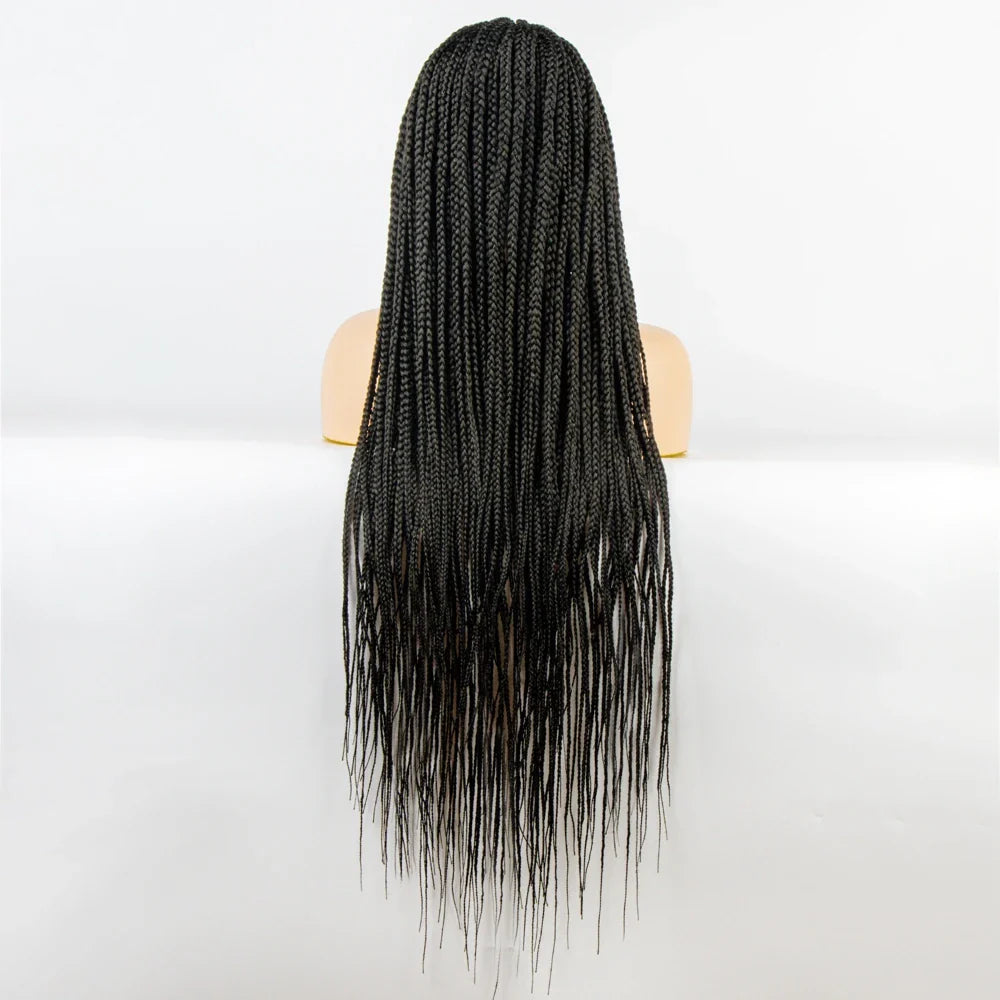 Double Full Lace Knotless Box & Cornrow Braids Wig