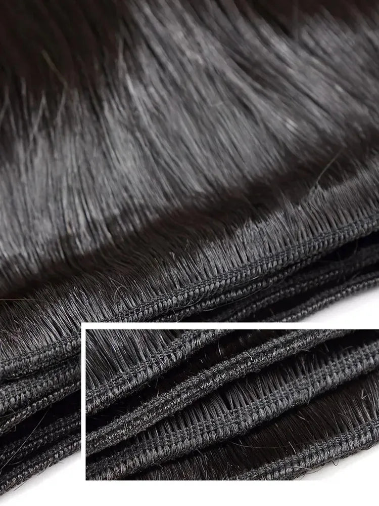 YKB 30 40 Inch Bone Straight Indian Virgin Remy Human Hair Bundles Deal | 12A Raw Hair Extensions | Natural Color | 3 or 4 Bundles