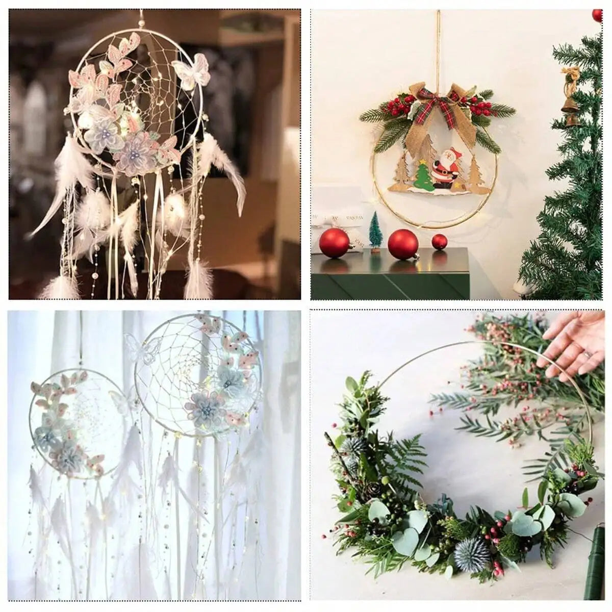 1pc/5pcs /10pcs 2 Sizes Wreath  Gold Hoop Rings For DIY Floral Wedding Decorations,Dream CatcherAnd Wall Hanging Crafts