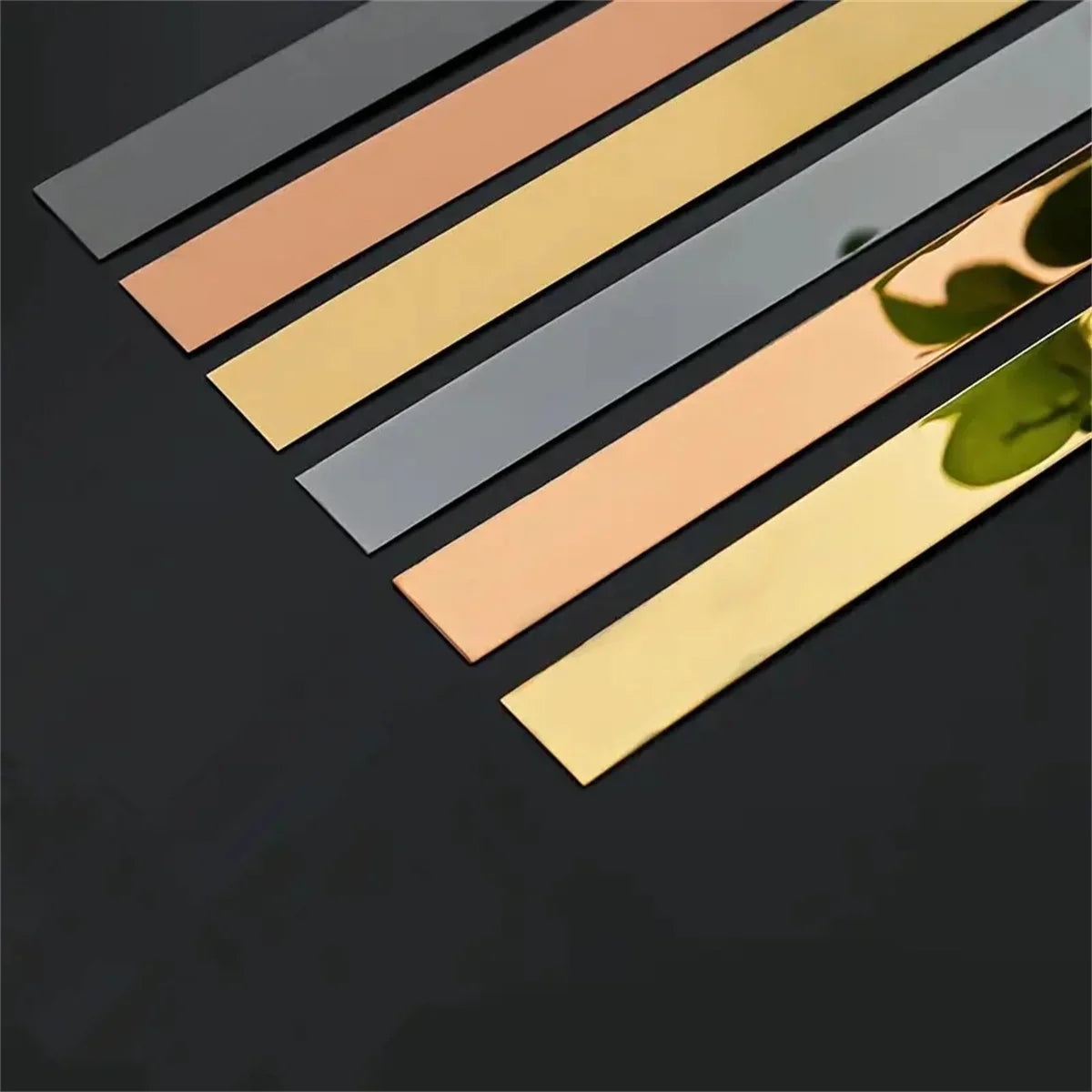 5M Stainless Steel Flat Decorative Line Self-adhesive Furniture Wall Sticker for Wall Ceiling Edge Strip Living Room Decoration