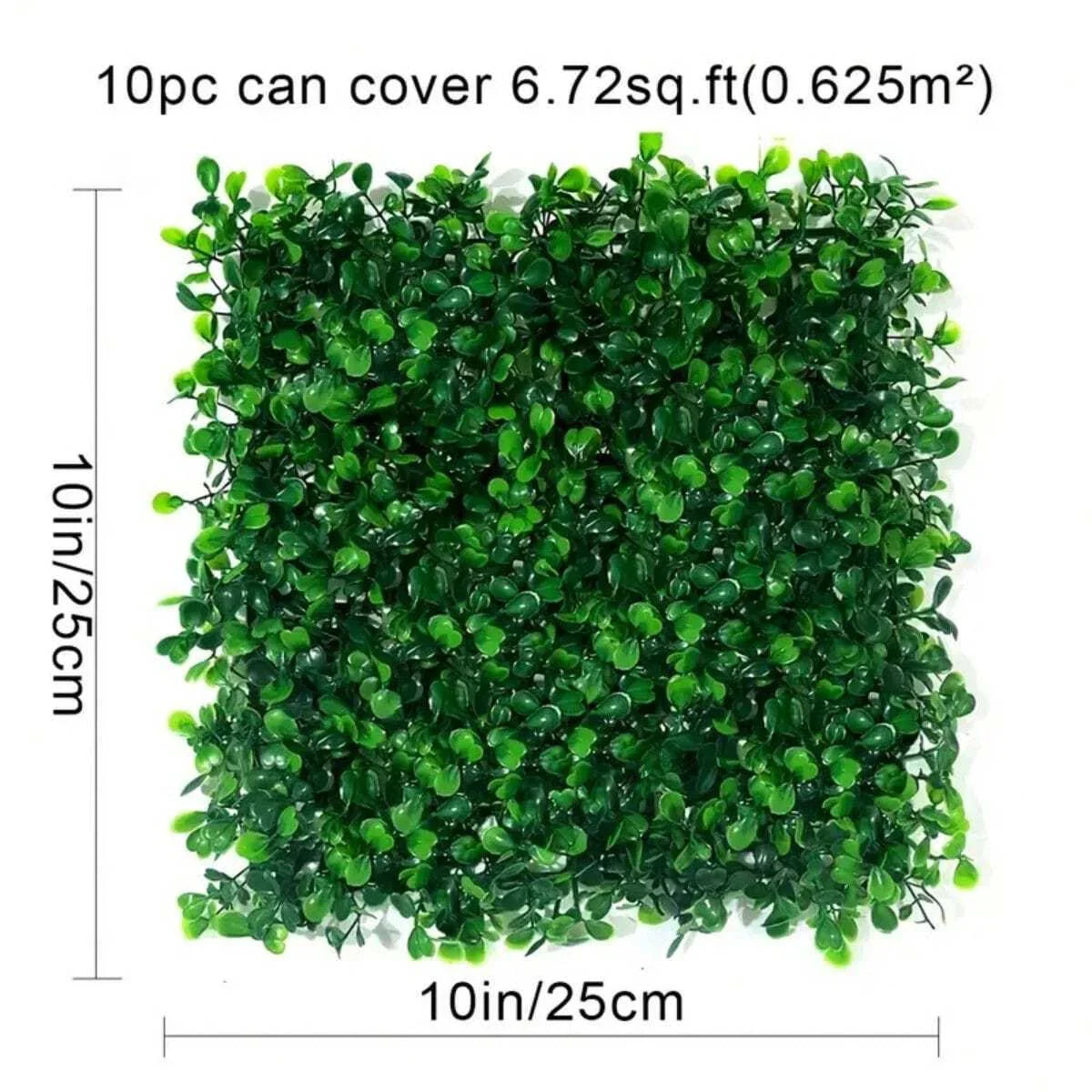 10pcs Grass Wall Panels Artificial Boxwood Grass Greenery Backdrop Wall Topiary Hedge Plant