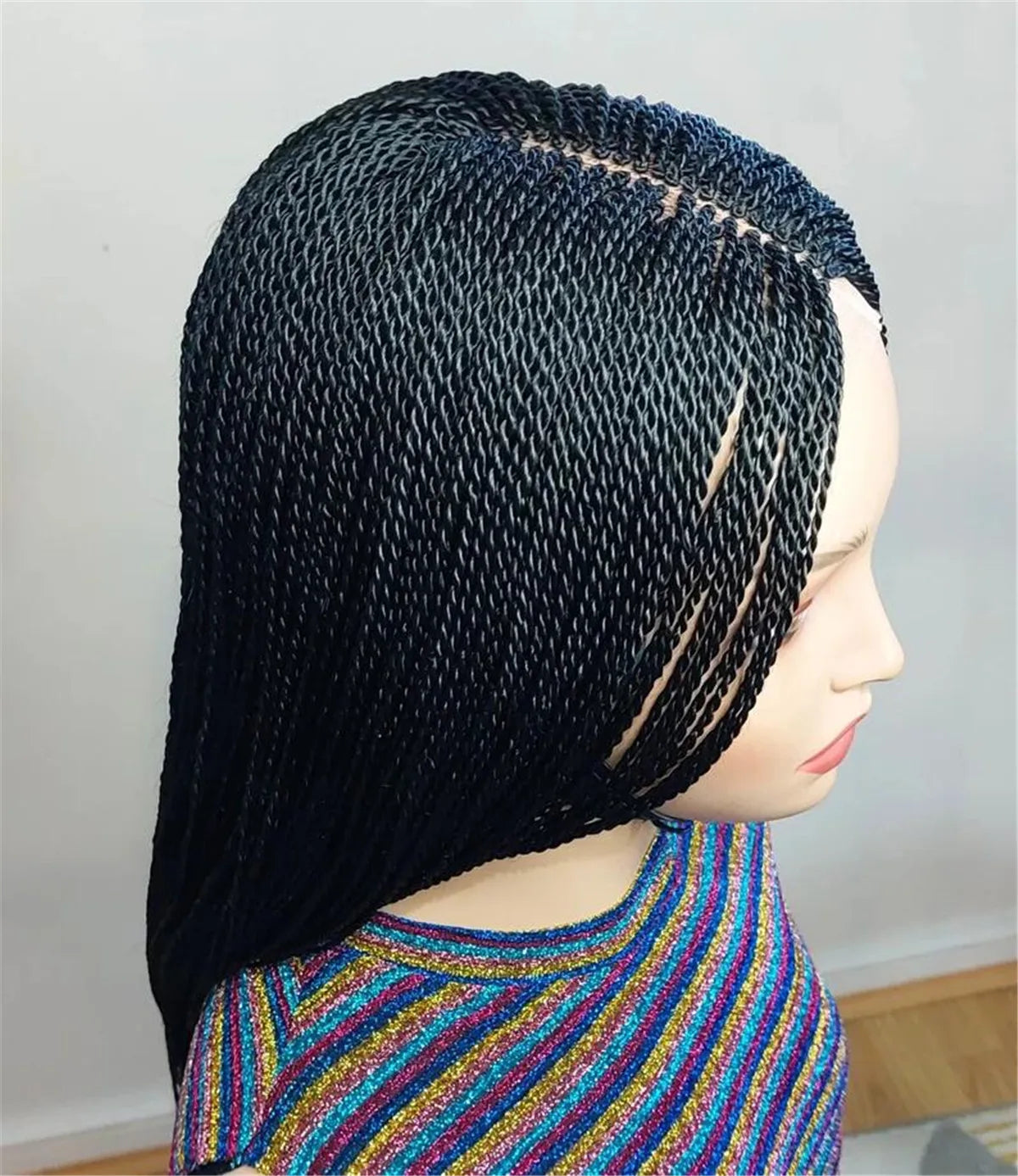 Senegalese Micro Twist Braided Wig | Bob Length | Light Passion Twist | Lace Front Wig | Black Women