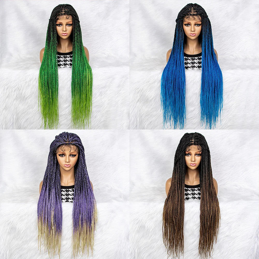 Gradient Color Knotless Box Braids Wig | 9x6 Lace Front