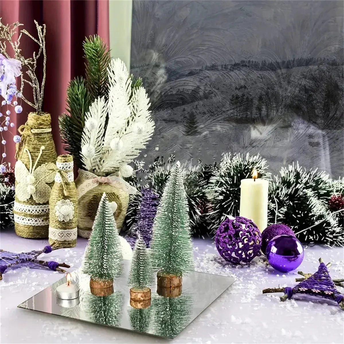 1/3/5pcs Elegant Acrylic Square Mirror Tray Set - 8inch Perfect for Weddings, Showers & Birthdays - Ideal Table Centerpiece & D