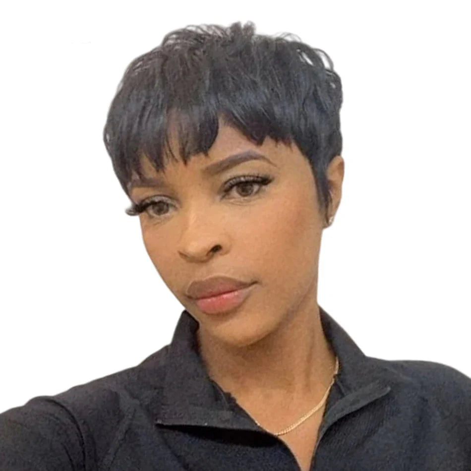 Pixie Cut Bob Wig | Straight Human Hair for Black Women