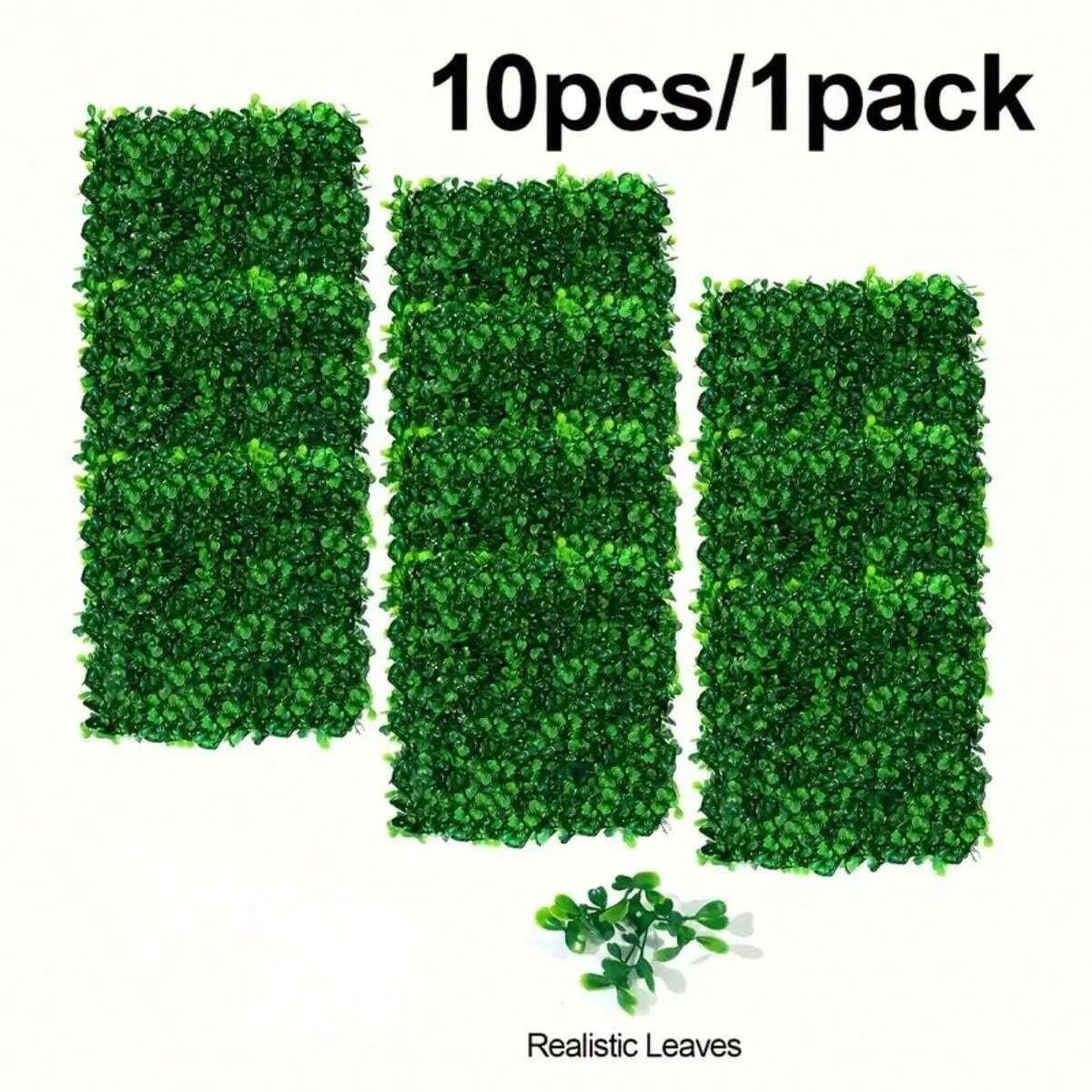 10pcs Grass Wall Panels Artificial Boxwood Grass Greenery Backdrop Wall Topiary Hedge Plant