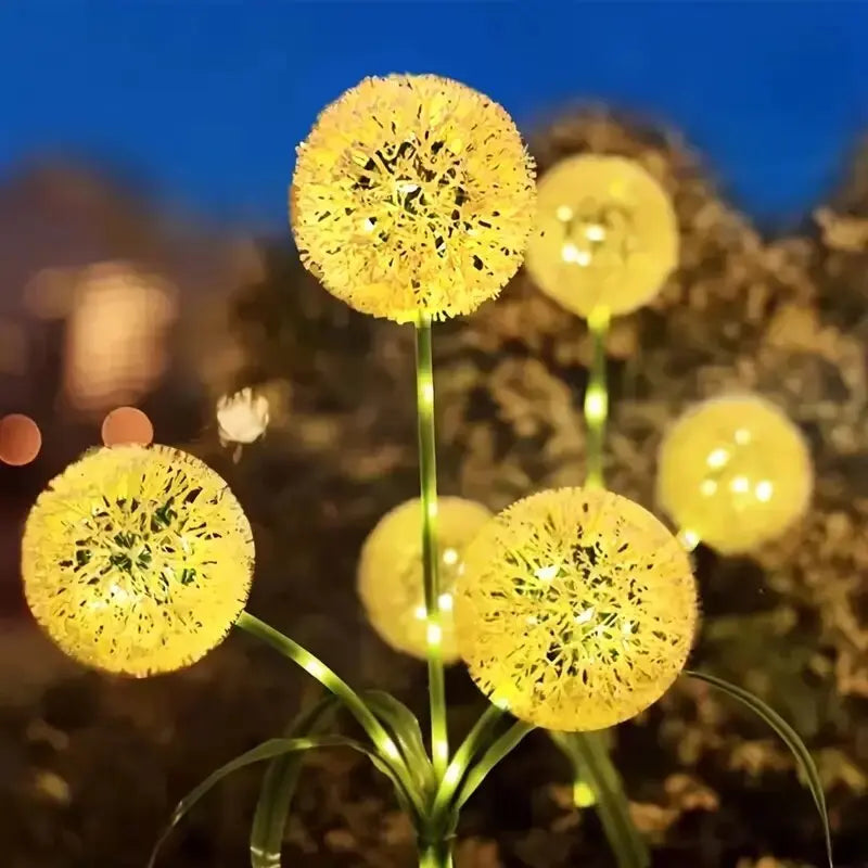 1pc Solar Dandelion LED Lawn Light,3-Head 2 Modes Decoration Lighting,Outdoor Landscape Lights For Garden,Yards,Lawns,Walkways