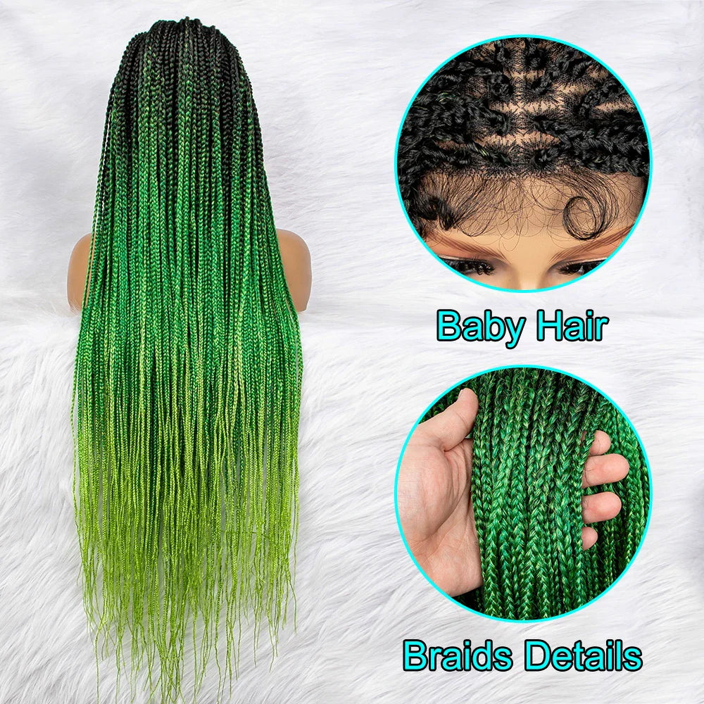 Gradient Color Knotless Box Braids Wig | 9x6 Lace Front