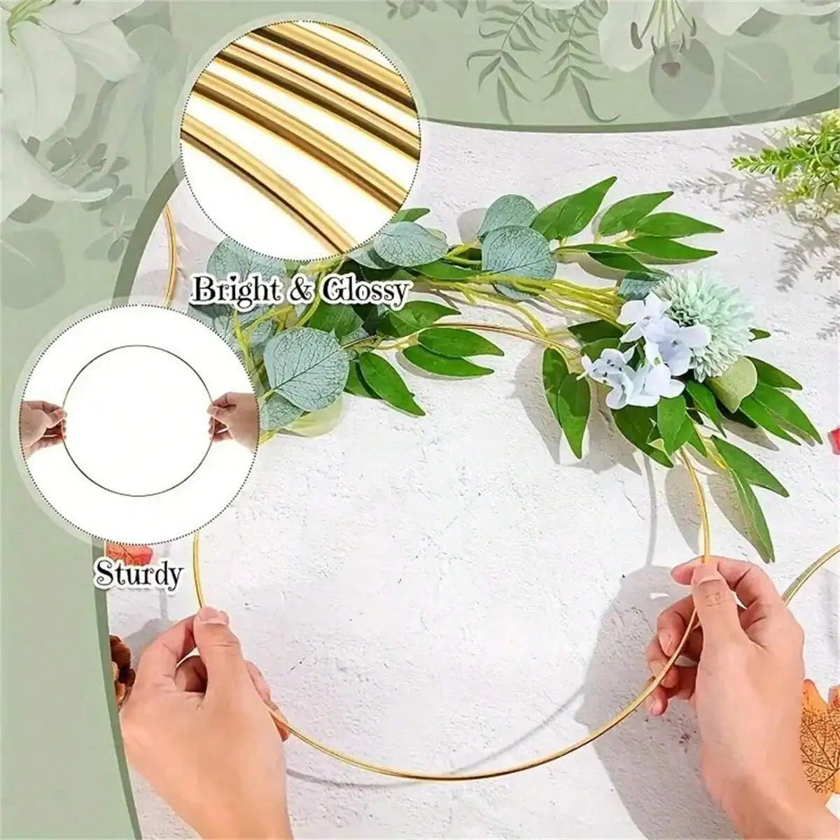 1pc/5pcs /10pcs 2 Sizes Wreath  Gold Hoop Rings For DIY Floral Wedding Decorations,Dream CatcherAnd Wall Hanging Crafts