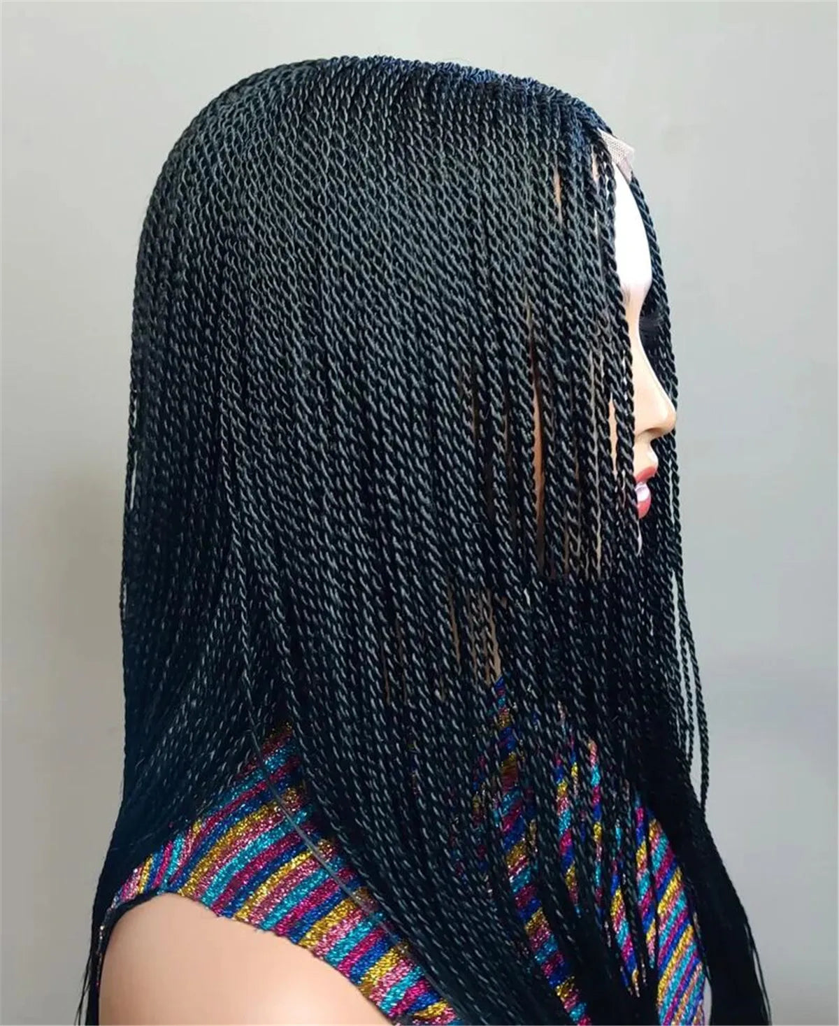 Senegalese Micro Twist Braided Wig | Bob Length | Light Passion Twist | Lace Front Wig | Black Women