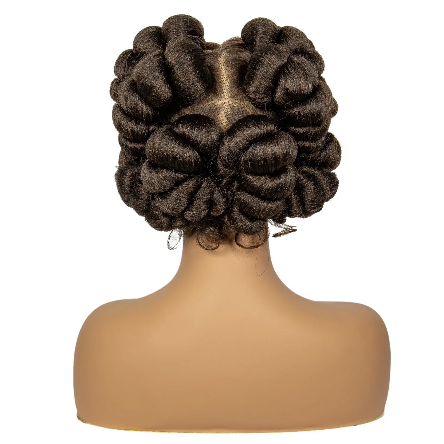 6" Short Cute Handmade Bantu Knotless Braids Wig | Transparent Full Lace
