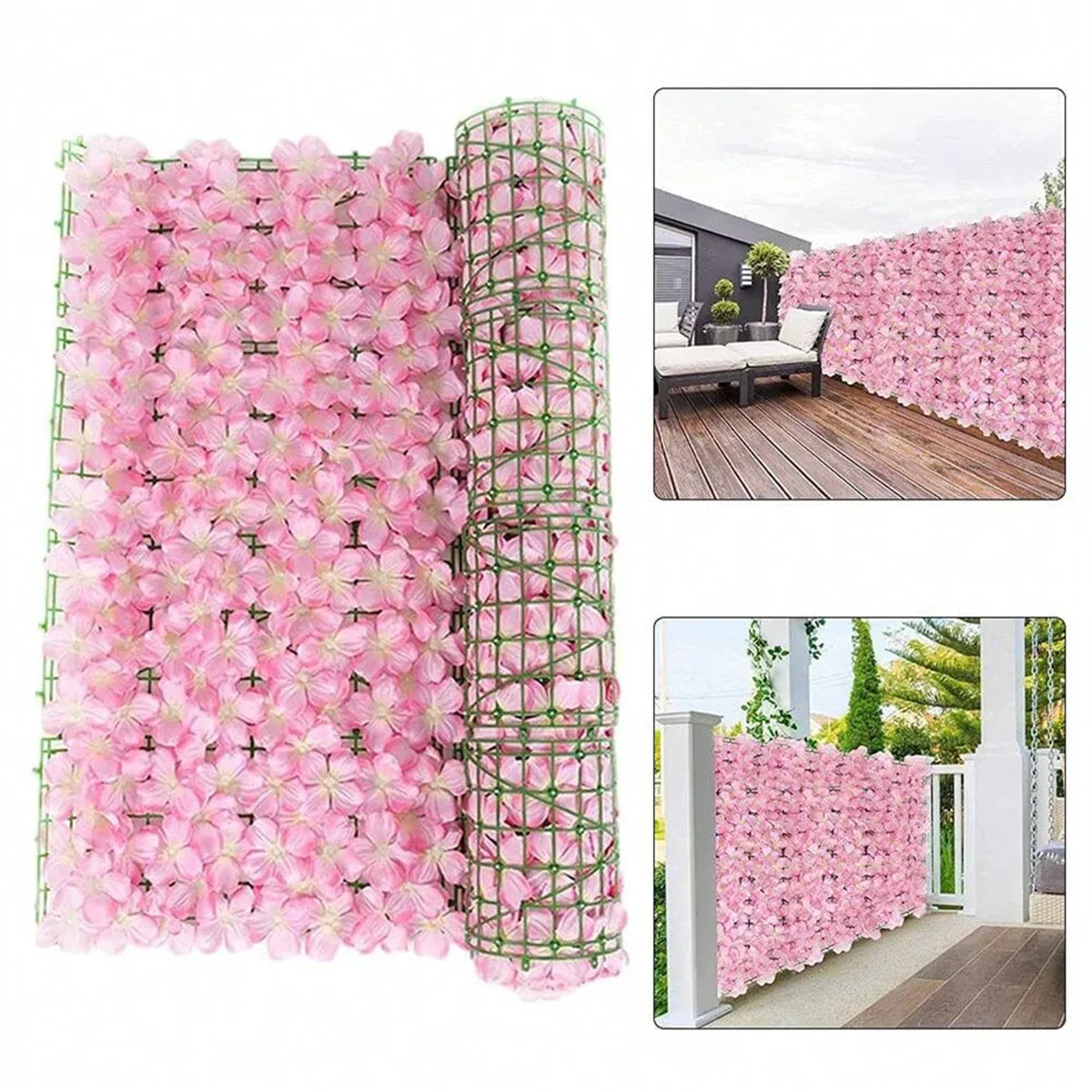 Expanding Artificial Fence Screening with Flowers Ivy Fence Screening Flower Fence Garden Wall Privacy Fence Wedding Decoration