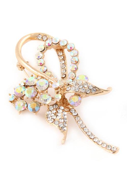 DOUBLE LOOP LEAF FLOWER INSPIRED BROOCH