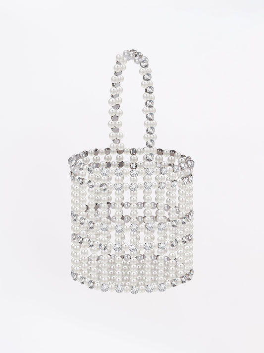 Miss Circle Pearl Diamond Mini Handbag