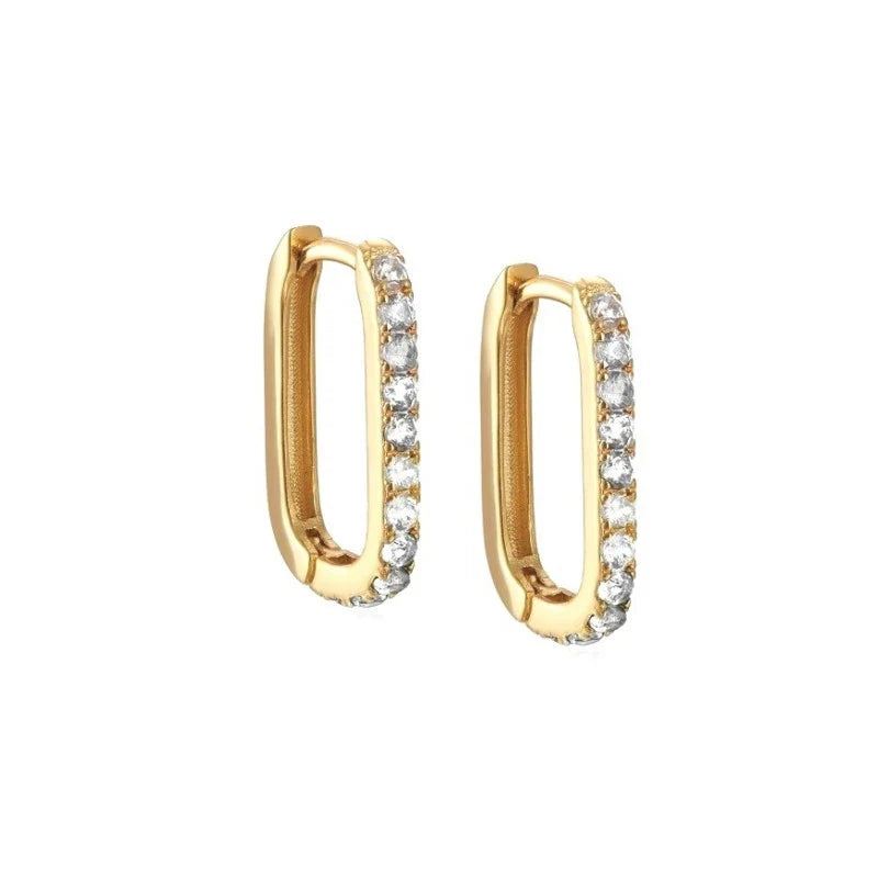 Color Zircon Earrings For Women 925 Sterling Silver Earrings Hoops Pendientes Plata Piercing Gold Jewelry