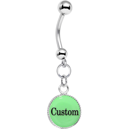 Custom Glow in the Dark Personalized Name Dangle Belly Ring