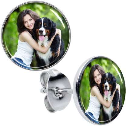 Custom Full Color Photo Stud Earrings